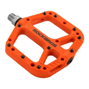 ROCKBROS Mountain Bike Pedals, Nylon Composite Bearing, 9/16" Wide Flat Platform MTB Bicycle Pedals