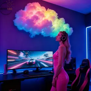 3D Cloud Night Light, 2m LED Strip, Music Control, USB Powered, Colorful Atmosphere Lighting Lamp, Cloud Design, Ideal for Bedroom, Game Room, Living Room, Party Decor, Music Sync Lights