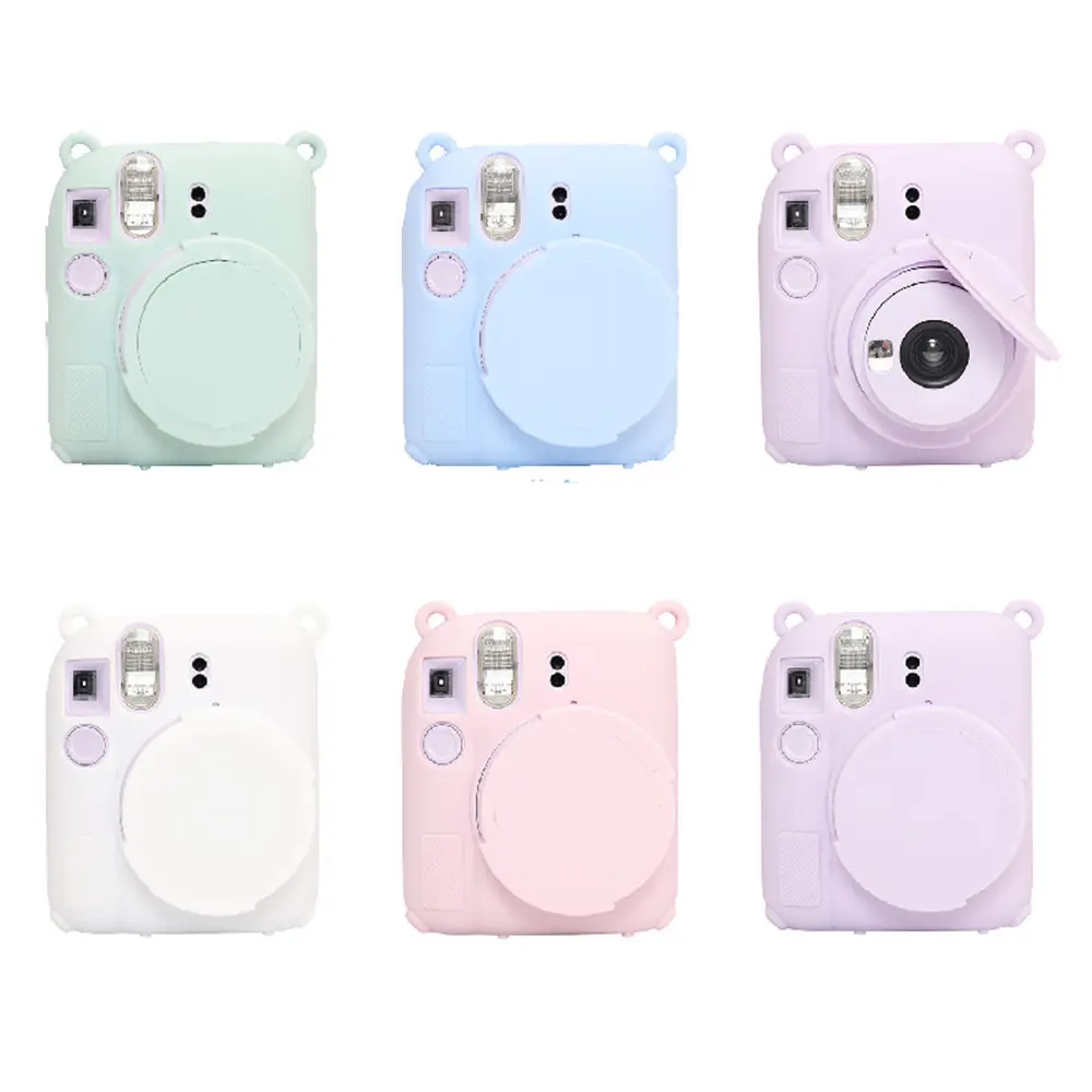 Camera Silicone Case for Fujifilm Instax Mini12 Shell Protective Cover Soft Shell Solid Color Shockproof Mini 12 Case