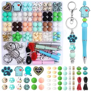 146pcs Silicone Beads, 15mm Round Silicone Beads for Keychains, Elastic Rubber Beads for Bracelets, Jewelry Making Kit, DIY Crafts