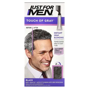 Just for Men Touch of Gray®, T-55 Black, Single Application Haircolor Kit