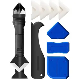 Silicone Caulking Tools-3 in 1 Sealant Finishing Tool Grout Remove Scraper Caulk Remover Glass Glue Angle Scraper for Bathroom,Kitchen,Floor,Window,Sink Joint,Frames Seal