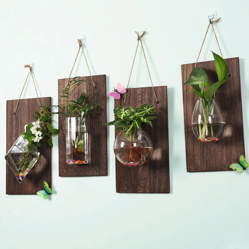 Minimalistic Flower Vase Housewarming gift Birthday gift Hanging Planter Wall Garden Terrariums Glass Hydroponics plant Vases