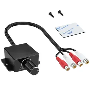 1 count Universal  RCA Level Controller Amplifier, Audio Level Bass Boost Volume Control Knob with 2 Screws and 1  Tape for   Speakers  Theater