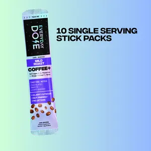 EVERYDAY DOSE Coffee+ To-Go Sticks Pack of 10 Single Serving Stick Packs Mild Roast 100% Arabica US