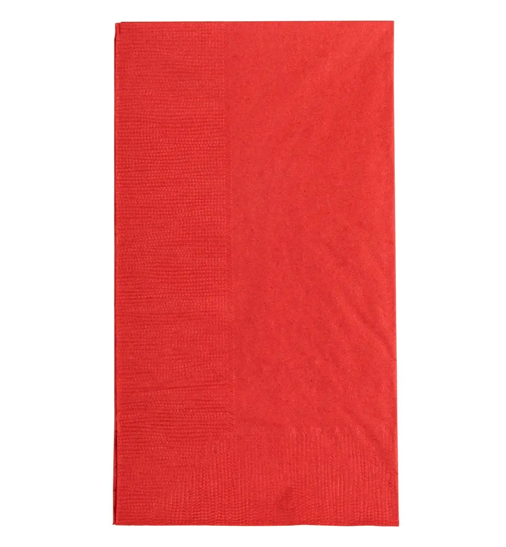 BarConic® Disposable 2-PLY Red Paper Dinner Napkins, 15" x 17", Pack of 100, Festive & Party Home Disposable Tableware Supplies, Disposable Napkins