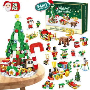 Christmas Advent Calendar 2026 Building Blocks for Adults- 24 Pack Assembly Blocks 24 Days Countdown Advent Calendar with Christmas Tree, Reindeer Sleigh & Train