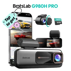 Botslab 4K Dash Cam Front and Rear 170° Ultra Wide Dashcam with ADAS Night Vision 24/7 Parking Mode IMX415 Sensor WDR 5G/2.4G WiFi Built-in GPS Loop Recording Dashboard Camera Recorder Free 64GB SD Card