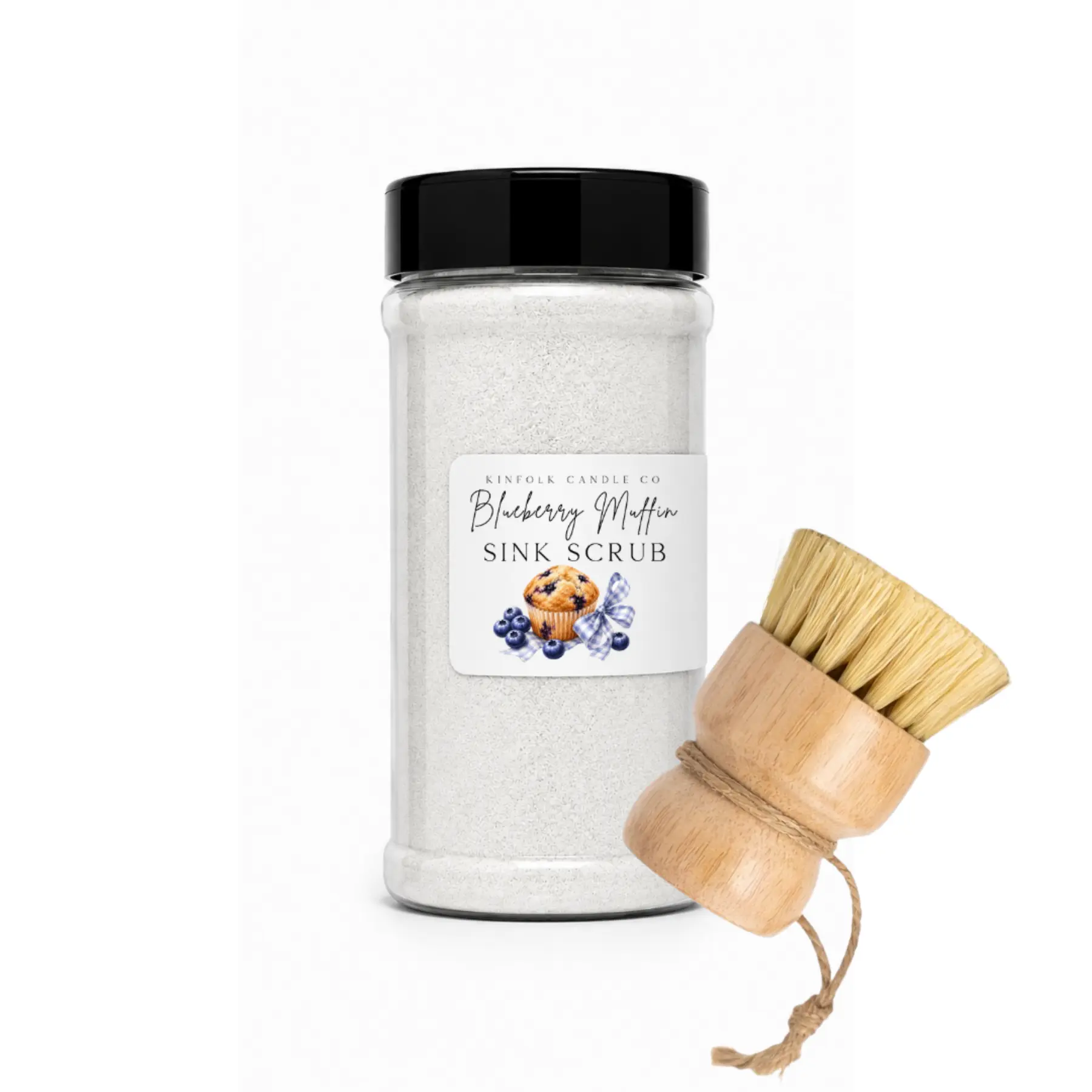 Sink Scrub & Bamboo Brush Duo | Non-Toxic Kitchen Cleaner | Heavy Duty Grease & Grime Remover | Everyday Clean Essential