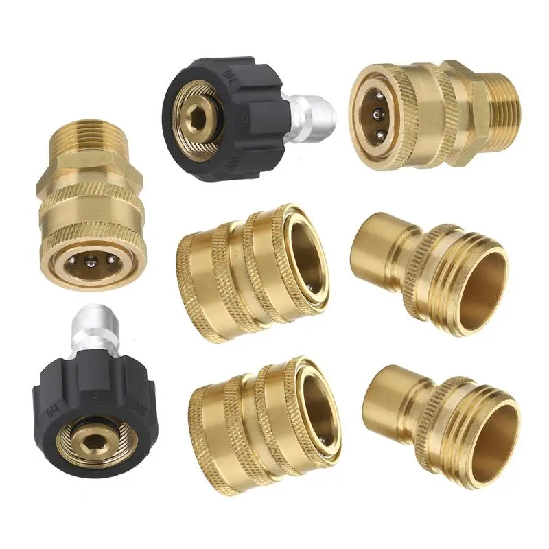 Ultimate Pressure Washer Adapter Set, Stainless Steel Quick Disconnect Kit, M22 Swivel to 3/8 Inch Quick Connect, 3/4 Inch to Quick Release, 8-Pack, FathersDayGift