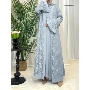 Muslim fashionable Women's traditional clothing Arab dress Abaya robe and cloak two-piece set Modesty Hijab
