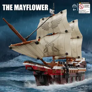 Vintage Pirate Ship Model Building Blocks, 2076pcs/set Creative Ship Blocks Building Toys, Home Decoration, Birthday Gift