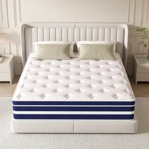 TVDFGTS Queen Size Hybrid Foam Boxed Mattress (10/12/14-Inch), Independent Pocket Spring, Medium Firm, Supportive, Pressure-Relieving, Ideal for Pain-Free Sleep, Queen Size Mattress, Boxed Mattress Mattresses