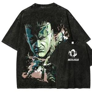 Metal Gear Solid 2 Sons of Liberty Washed T-shirt Oversized Unisex Year round clothing personality Clothes Streetwear Trendy tee