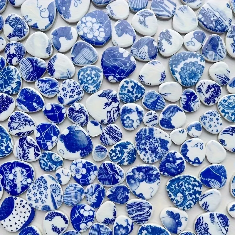 200g/7.05oz DIY Mosaic Stone Tiles, Oriental Style, Multiple Craft Styles, Creative Designs, Home Wall Decor, Outdoor Garden Steps, DIY Crafts Material, Garden Accessories