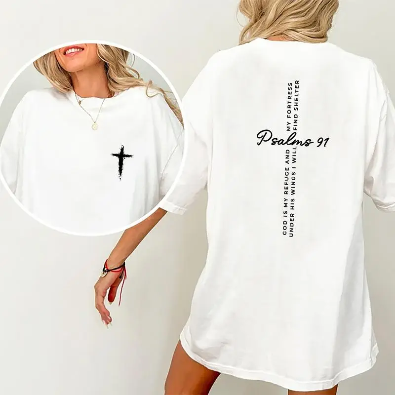 Jesus T-Shirt, Christian Shirt, Bible Verse Shirt, Jesus Tees, Christian Merch, Religious Outfit, Christian Cross Graphic Tees, Baptism Gift for Her, Women's Tops, Womenswear, Cotton Fabric Relaxed Fit Chic Style Clothes Garment