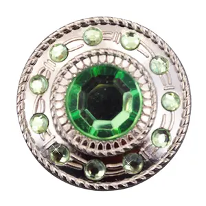 HILASON Western Screw Back Concho Green Crystal Wheel Bling Cowgirl Color | Bridle Conchos Slotted