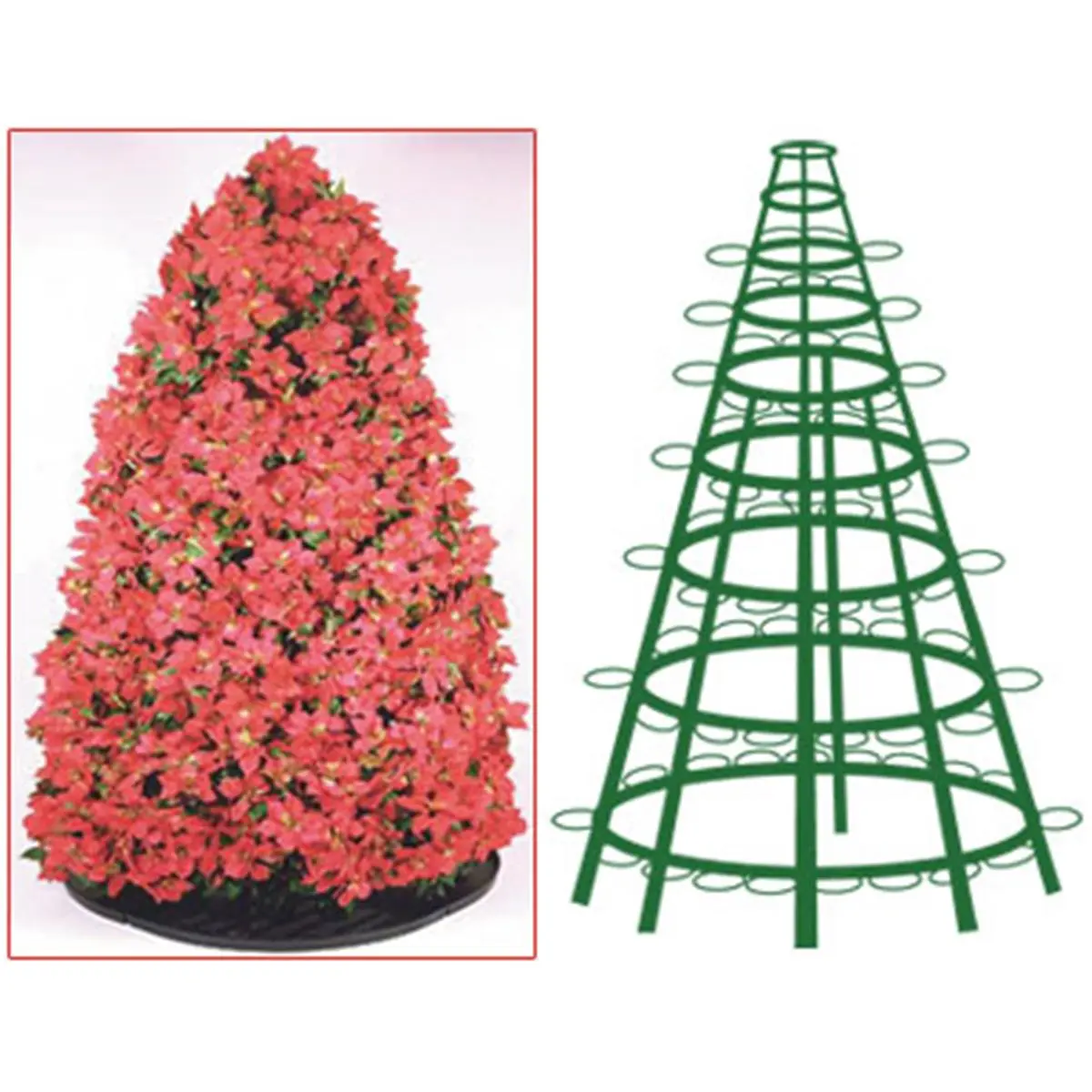 212 MAIN 8.17 ft. Full Round Steel Frame Garden Obelisk Trellis Plant Holder Organiser - Garden Supplies, Circular Form with Moveable and Changeable Plant Rings, Multiple Rows, Pot-Holding, Outdoor-Use, Flat-Storable