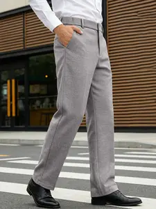 2026 New Spring Fall British Gentleman Heavyweight Slim Fit Woolen Casual Comfy Warm Business Commute Straight Leg Pants
