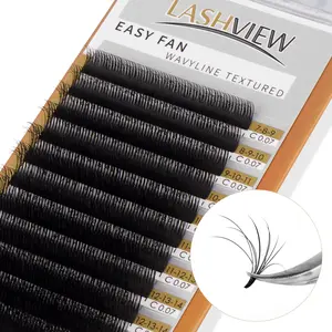 Lashview Easy Fan Eyelash Extensions for Wet/Wispy/Spike Style Beginners Friendly Volume Lash Extensions