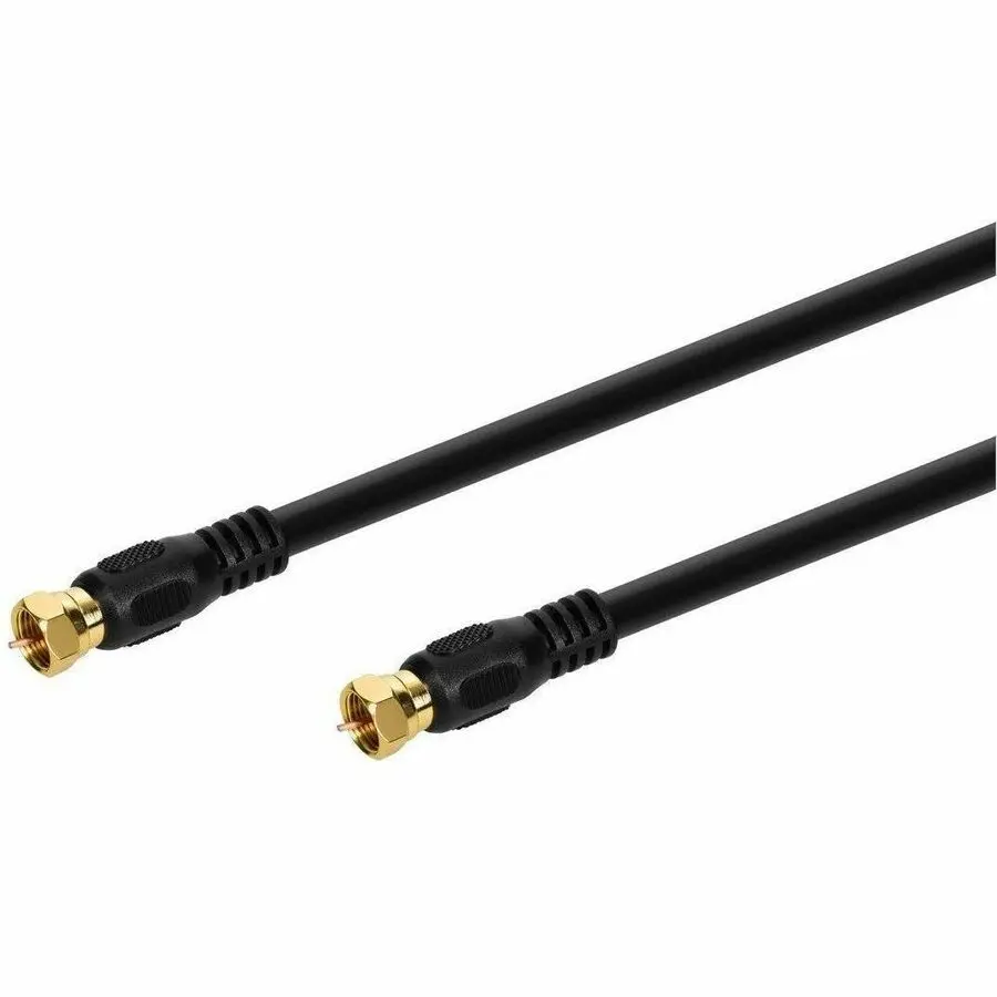 Monoprice 3030 3ft 75 Ohm Quad Shielded CL2 F-Type Coaxial RF Cable, Black