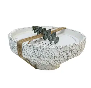 Rustic Earthenware Pedestal Candle: Palo Santo Fragrance