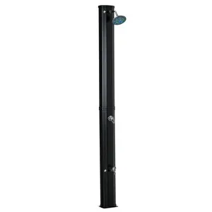 7ft Outdoor Solar Heated Shower – 9.2 Gallon Tank, Heats Water to 131°F. 360° Rotating Shower Head. Temperature & Pressure Adjustable. Foot Faucet for Cleaning. Perfect for Backyard or Pool