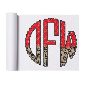 Custom Christmas Monogram Red/Cheetah DTF Transfer