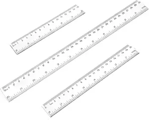 3 Pack 6 Inch 8 Inch 12 Inch Ruler Set Plastic Straight Ruler Transparent Measuring Tool  Clear Ruler for School Office Student