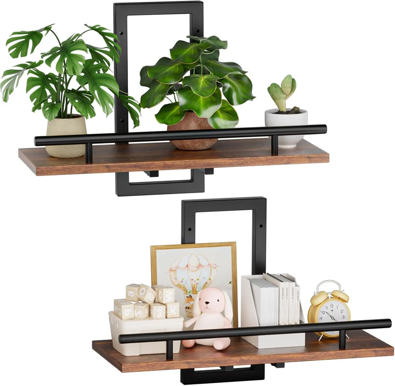 Floating Shelves for Wall, Plant Shelf Indoor, Wall Planters for Indoor Floating Plant Shelves for Bedroom, Living Room, Kitchen, Office, Bathroom Decor