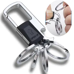 Unisex Plain Design Multi Function Stylish Metal Keychain, Detachable Rings, Bottle Opener - Fashion Accessory Ideal for Daily Use, Multi Function Keychain, Stylish Keychain