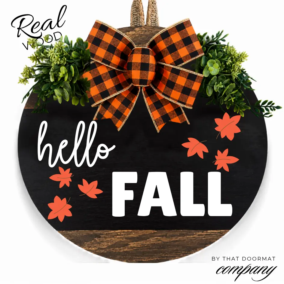 Front Door Decor, Fall Decorations, Front Door Wreath, Front Door Sign, Welcome Door Hanger, Home Decor, Hello Fall
