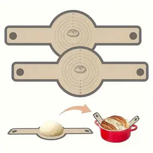 Silicone Bread Sling for Dutch Oven, 2 Counts Non-stick & Easy To Clean Bread Baking Mat, Reusable Bread Sling with Long Handle, Bread Baking Supplies, Baking Utensils Supplies, Home, Baking Tools, Kitchenware