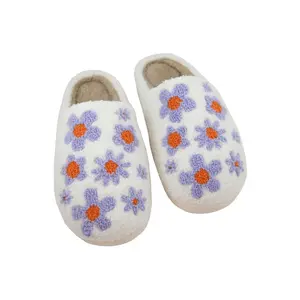 Lilac Daisy All Over House Slippers