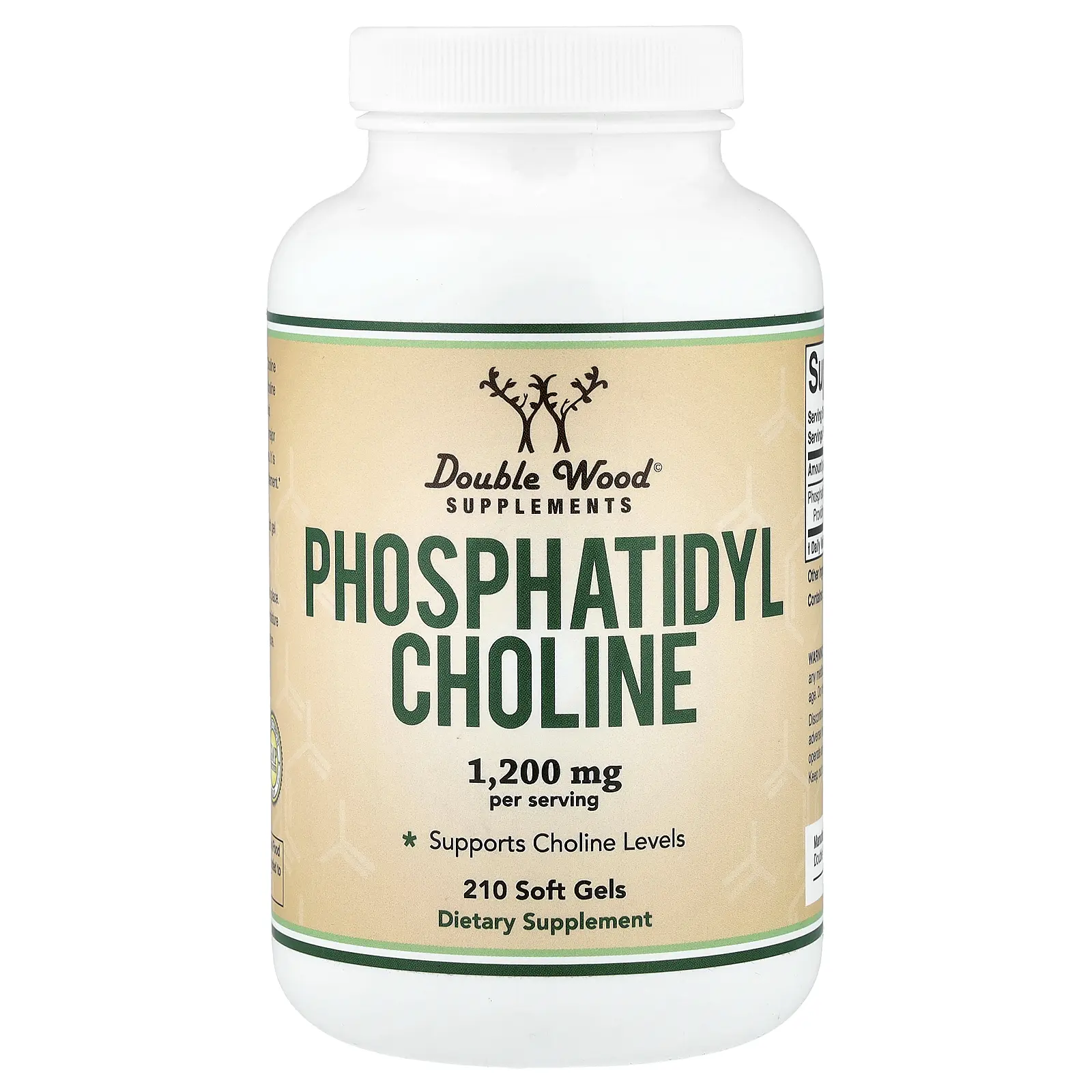 Double Wood Supplements Phosphatidyl Choline, 1,200 mg, 210 Soft Gels