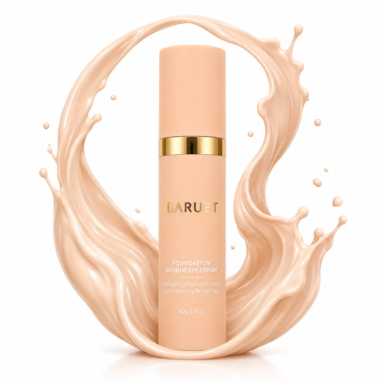 BARUBT 4-in-1 Color Changing Foundation – Starts White, Blends to Match Your Skin Tone, Lightweight Buildable Coverage & Natural Finish Face Makeup Cosmetic Lightweight Radiant Finish