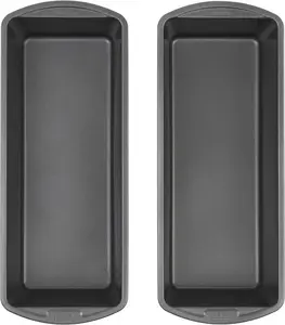 Set of 2 Extra Large 13'' x 5'' Nonstick Steel Bread Loaf Pans, Gray Bakeware Stainless