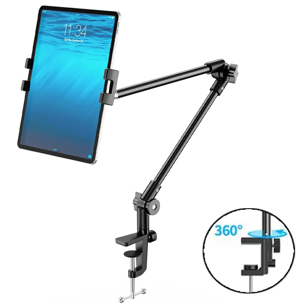 Tablet Stand Phone Holder iPad Holder for Desk Mount Kindle Holder, Bed Gooseneck Phone Tablet Holder Mount Phone Stand for iPhone iPad Mini 7 Kindle 4-10" Device