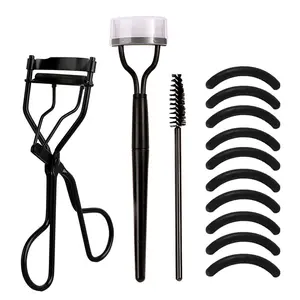 Eyelash Curler with Silicone Pad & Eyelash Comb & Spiral Brush Set, Portable Eyelash Curling Tool, Professional Makeup Tools for Women