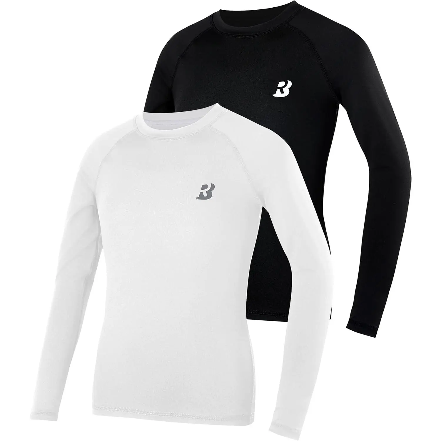 Boys' Youth Long Sleeve Compression Activewear Undershirt - Quick Dry Base Layer Athletic Top, Sports Top Training Shirt for Baseball, Soccer, Athletic Tops