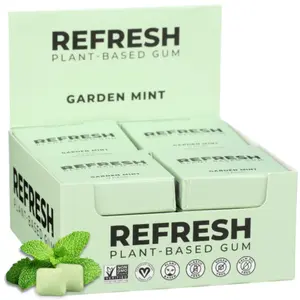 Refresh Gum, Sugar Free, Natural, Xylitol, Long Lasting Chewing Gum, Natural Flavors, Organic Ingredients, Plastic Free, Non GMO, Gluten Free, Vegan