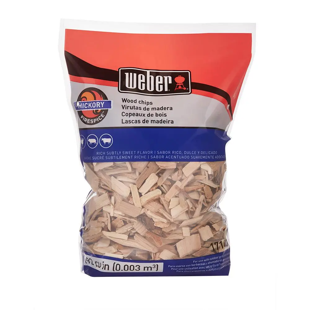 Weber 215381 2 lbs Hickory Wood Chips, Kitchen Utensils Fire Starter for Grilling