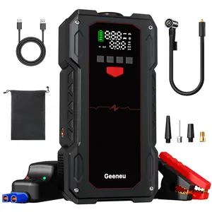 6000A Geeneu Portable Car Jump Starter with Air Compressor (ALL Gas/10.0L Diesel), 12V Car Battery Jump Box, 150PSI Digital Tire Inflator, Automotive Tool Kit, Vehicle