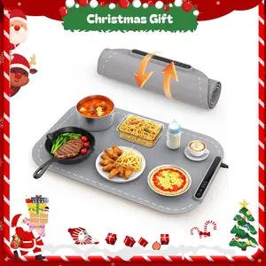 COWSAR Warming Mat for Food, Fast Heating Food Warming Mat with 3 Heat Levels, Auto Power-Off & Roll-Up Design, Multi-Functional Silicone Heat Pad for Home, Parties & Daily Use