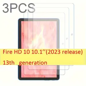 3-Pack Tempered Glass Screen Protector for Kindle Fire HD 10 10.1 Tablet, 9h Hardness, Anti-Scratch, Easy Install, Clear & Durable