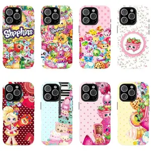 Shopkins cartoon print phone case, suitable for iPhone 11-17 Pro Max/Plus and Samsung Galaxy S23-25.