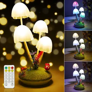 Mushroom Night Light for , Wonderland Mushroom Lamp Decor Small Table Lamp, Dual-Colors Bedside Lights with Dimmable Remote & Timer,  for Teen Girls Bedroom, Indoor Living Room Decorations