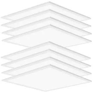 SEURON 8PACK 2x2 LED Flat Panel Light 5800LM Daylight 2x2 Recessed Edge-Lit Troffer Fixture 5000K Dimmable Lay in Fixtures for Office Kitchen ETL Listed Lifespan
