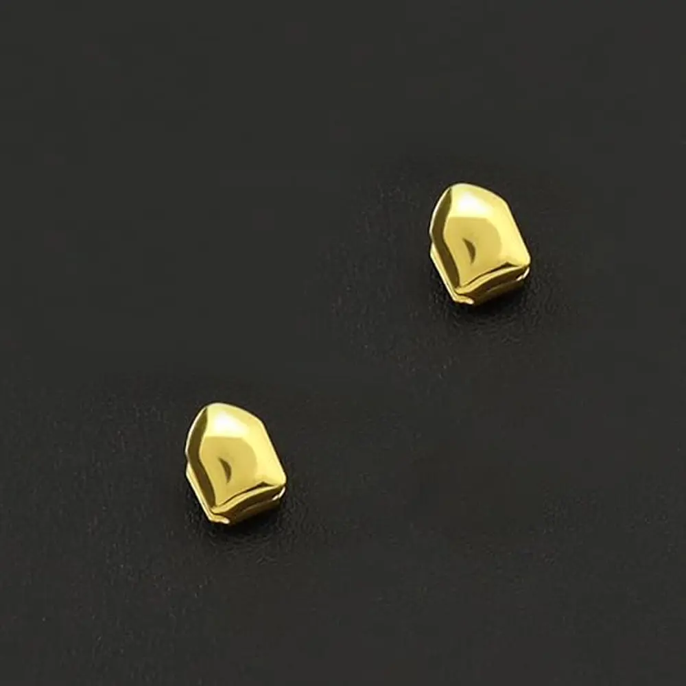 Hip-Hop Tooth Jewelry, Gold Electroplated Single Tooth Grill, Unisex Fashion Costume Accessory for Parties, Single Item, Stainless Steel, Gold Plated, Tooth Decoration