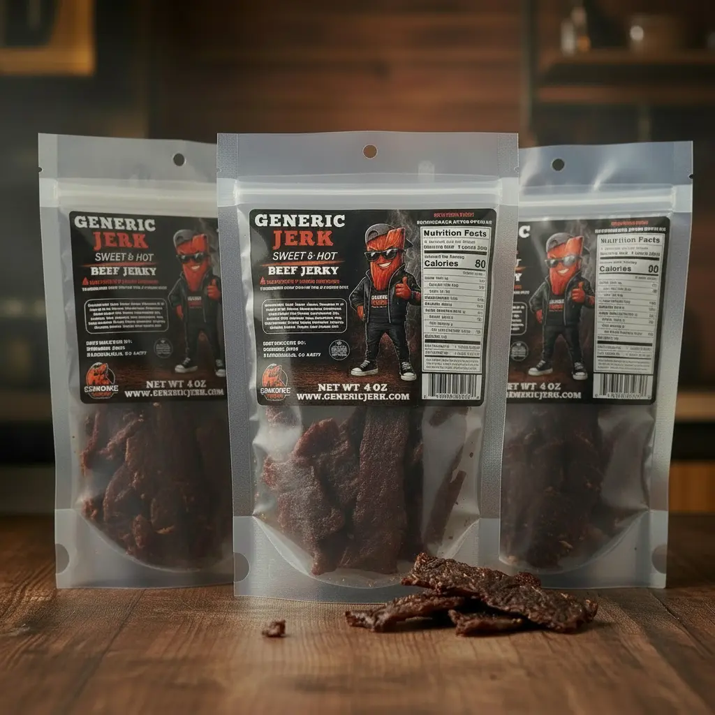 3 Pack Generic Jerk Sweet & Hot Beef Jerky | Naturally Wood Smoked | Sweet Heat Flavor | 4 oz Premium Protein Snack
